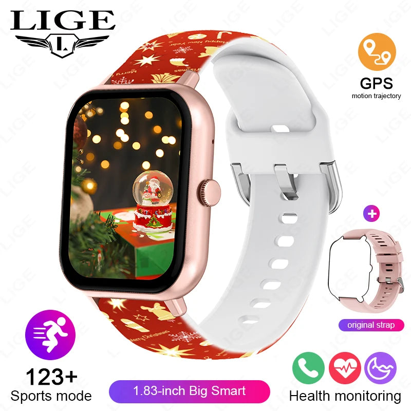 LIGE New Smart Watch Women Bluetooth Call Watch Fitness Tracker Waterproof Sport Smart Clock Fashion Ladies Men Smartwatch Woman