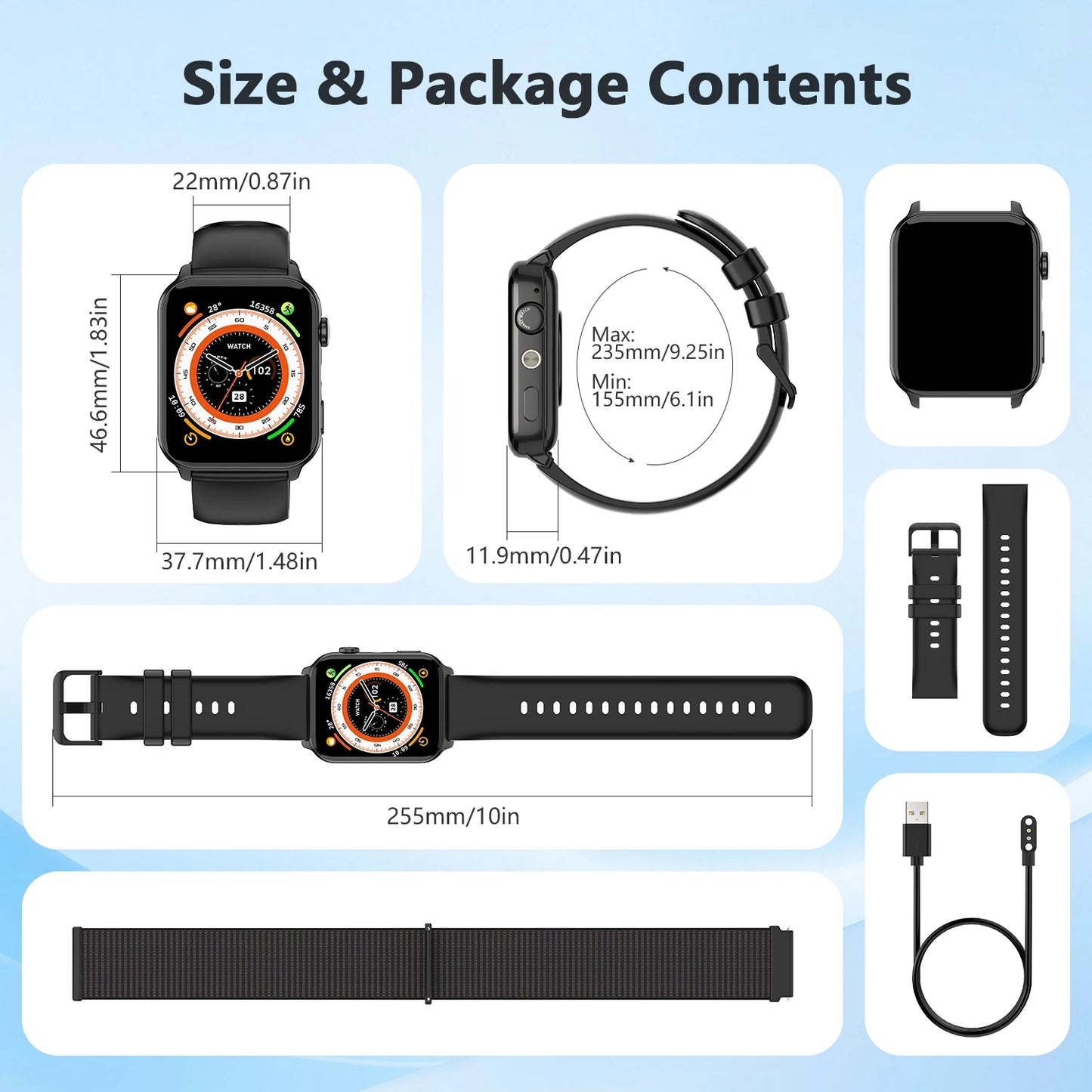 IOWODO New Bluetooth Smartwatch R30 Max 1.91'' TFT HD Screen Outdoor Watch with LED Flashlight 100+ Sports Mode Fitness Watch