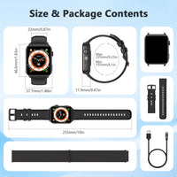 IOWODO New Bluetooth Smartwatch R30 Max 1.91'' TFT HD Screen Outdoor Watch with LED Flashlight 100+ Sports Mode Fitness Watch
