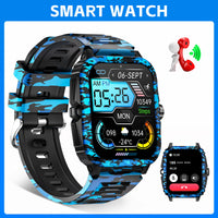 LaNikar Smart Watch 3ATM Waterproof Men 1.96" KT71 Fitness Tracker Heart Rate Bluetooth Call Camouflage Color Original Design