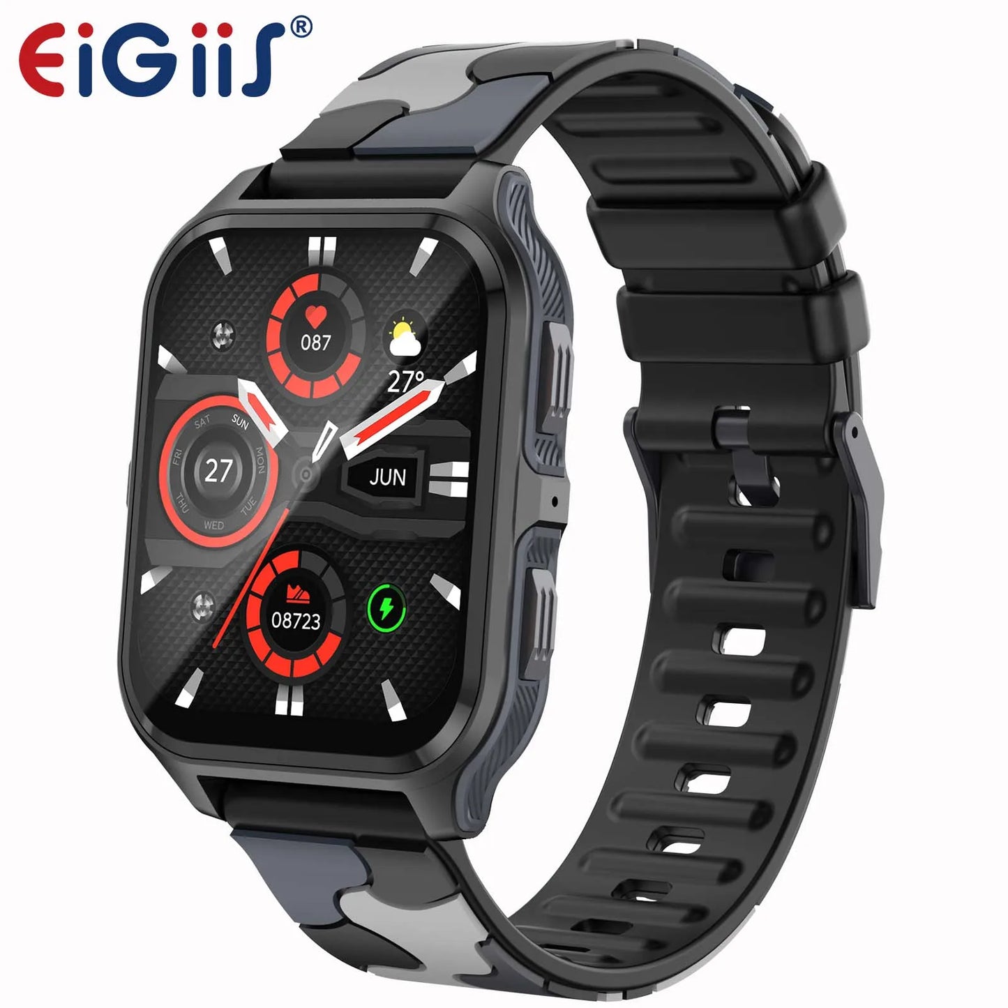 LaNikar New Smart Watch 3ATM Waterproof 100+ Sports Modes Heart Rate Blood Pressure Oxygen Saturation Monitoring HD Audio Calls