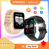 IOWODO New Bluetooth Smartwatch R30 Max 1.91'' TFT HD Screen Outdoor Watch with LED Flashlight 100+ Sports Mode Fitness Watch