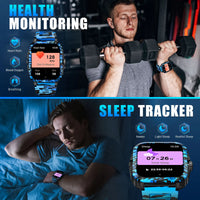 LaNikar Smart Watch 3ATM Waterproof Men 1.96" KT71 Fitness Tracker Heart Rate Bluetooth Call Camouflage Color Original Design