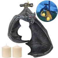 Bat Wall Tealight Holder Halloween Candlestick Bat Statue Gothic Bat Wall Sconce Candle Holder for Halloween Decorations