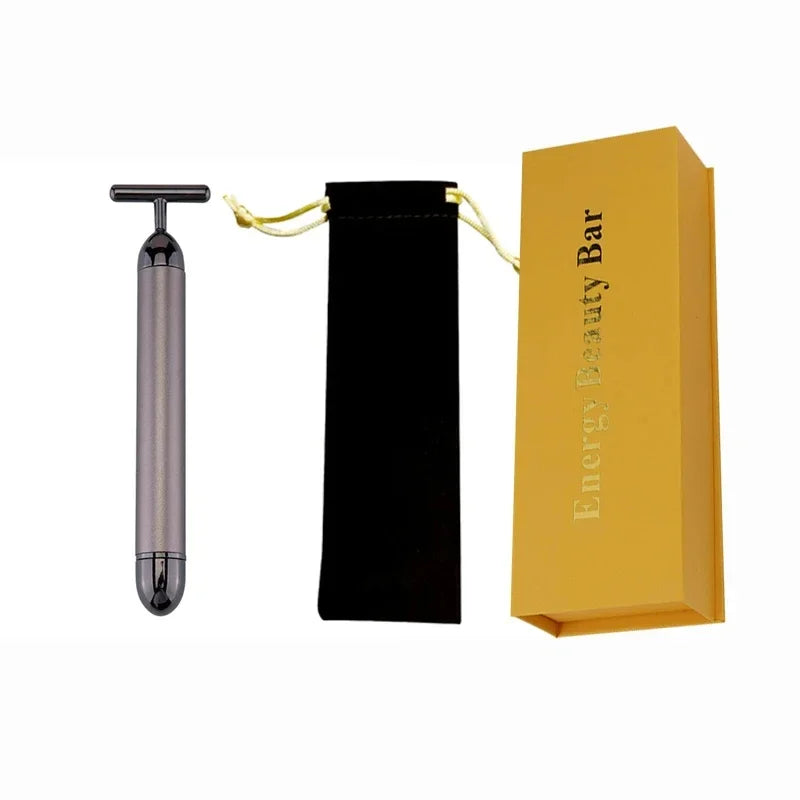 24K Gold T Beauty Roller Energy Roller Electric Face-lifting Facial Massage Beauty Tools Waterproof Vibrating Face Care Stick