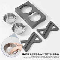 Stainless Steel Dog Bowls Stand Feeders Adjustable height Foldable Pet Feeder with Large Capacity for Small Medium Large Dogs