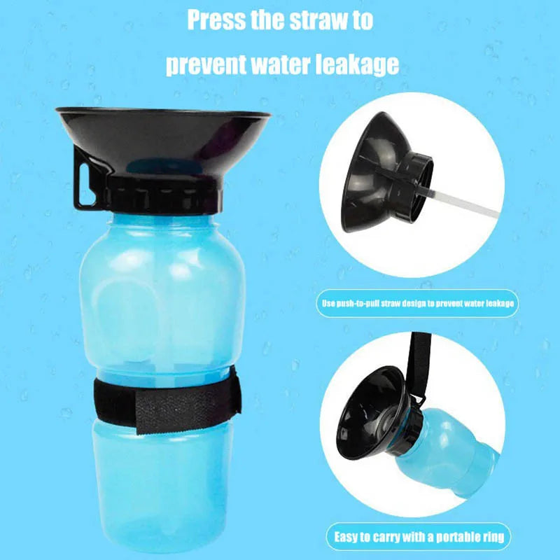 500ml Outdoor Squeeze Portable Pet Dog Water Bottle Large and Small Dog Travel Drinking Cup Supplies Suitable for Dogs and Cats