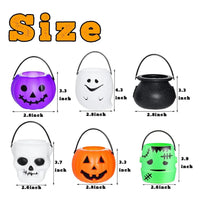 Halloween Candy Bucket Mini Halloween Candy Holder Pumpkin Ghost Cauldron Plastic Bucket Party Supplies for Trick or Treat