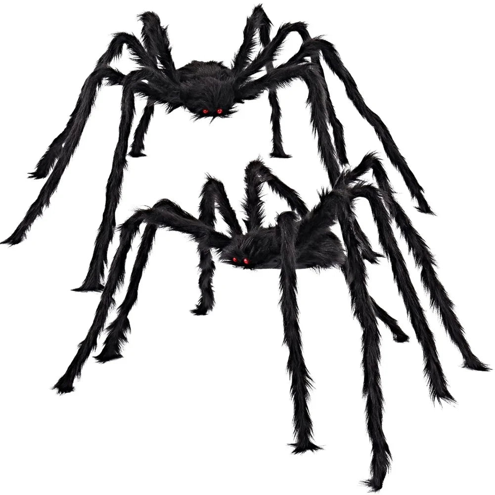 30/50/75/90/125/150cm Halloween Glowing Spider Plush Spider Ornament LED Light Effect Spider Halloween Festival Decorative