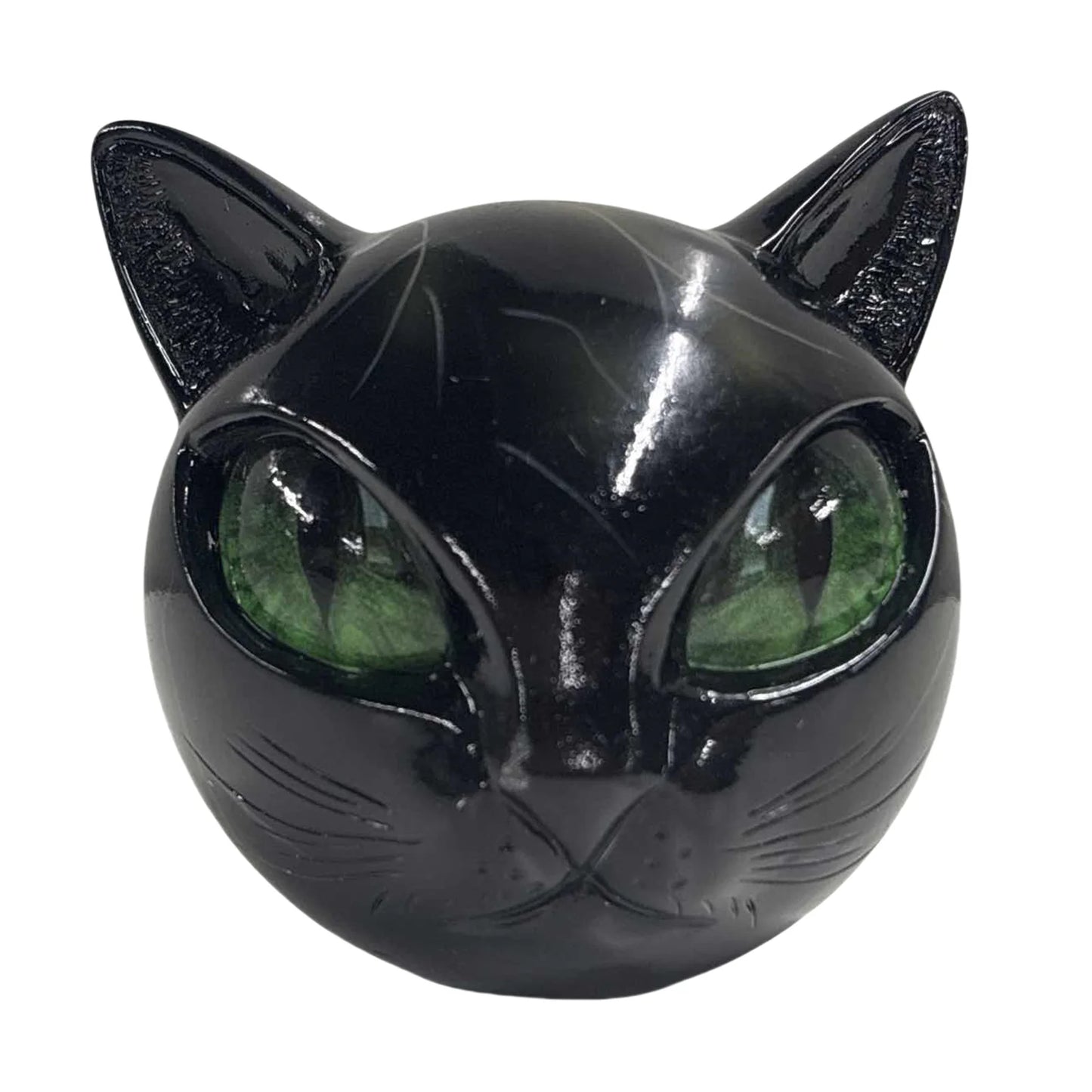 Halloween Black Cat Sculpture Resin Tabletop Cat Statue Unique Cat Figure Elegant Home Decor Gifts for Cat Lovers Women Men