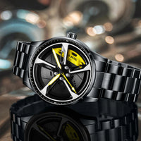 LIGE New Sports Mens Car Wheel Watches Business Waterproof Quartz Watch For Men Stainless Steel Hub Wheel Dial Design Watch Men